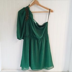 Kelly Green One Shouldered Goddess Dress